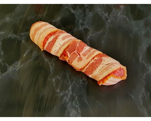 Cheese Stuffed Bacon Burger Dogs